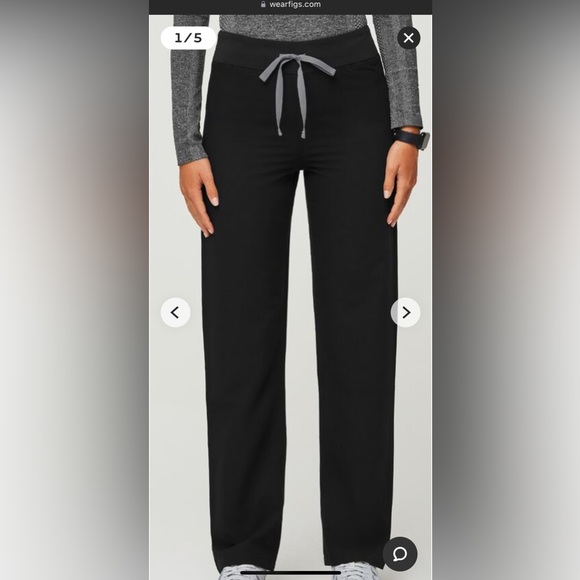 Figs High Waisted Livingston™ Basic Scrub Pants Extra-small, Petite - Picture 2 of 5